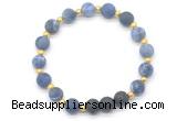 CGB8192 8mm matte sodalite & black lava beaded stretchy bracelets