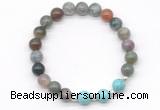 CGB8218 8mm Indian agate & blue howlite beaded stretchy bracelets