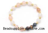 CGB8226 8mm pink aventurine & colorfull tiger eye beaded stretchy bracelets