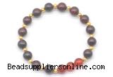 CGB8238 8mm brecciated jasper & red agate beaded stretchy bracelets