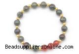 CGB8239 8mm dragon blood jasper & red agate beaded stretchy bracelets