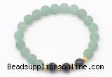 CGB8242 8mm matte green aventurine & black agate beaded stretchy bracelets