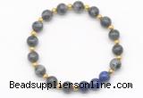 CGB8257 8mm black labradorite & lapis lazuli beaded stretchy bracelets