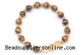 CGB8258 8mm grade AA yellow tiger eye & citrine beaded stretchy bracelets