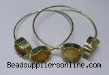 CGB828 13*18mm - 15*20mm oval druzy agate gemstone bangles