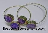 CGB829 13*18mm - 15*20mm oval druzy agate gemstone bangles