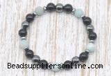 CGB8325 8mm matte amazonite, black onyx & hematite energy bracelet