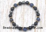 CGB8326 8mm matte sodalite, black onyx & hematite energy bracelet