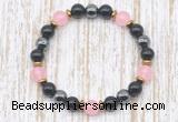 CGB8330 8mm candy jade, black onyx & hematite energy bracelet