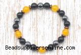 CGB8333 8mm candy jade, black onyx & hematite energy bracelet