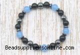 CGB8335 8mm candy jade, black onyx & hematite energy bracelet