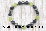 CGB8337 8mm candy jade, black onyx & hematite energy bracelet