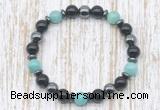 CGB8385 8mm amazonite, black onyx & hematite energy bracelet