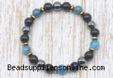 CGB8386 8mm apatite, black onyx & hematite energy bracelet