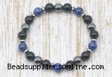 CGB8387 8mm lapis lazuli, black onyx & hematite energy bracelet