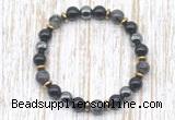 CGB8390 8mm black labradorite, black onyx & hematite energy bracelet