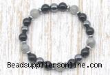 CGB8391 8mm labradorite, black onyx & hematite energy bracelet