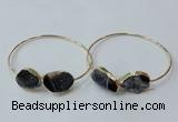 CGB841 15*20mm - 18*25mm freeform druzy agate gemstone bangles