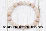 CGB8455 8mm pink aventurine, rose quartz & hematite power beads bracelet