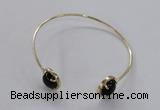 CGB851 10mm flat round agate gemstone bangles wholesale