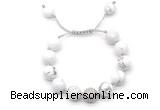 CGB8550 12mm round white howlite adjustable macrame bracelets