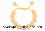 CGB8553 12mm round honey jade adjustable macrame bracelets