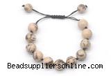 CGB8558 12mm round feldspar adjustable macrame bracelets