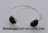 CGB856 15mm flat round agate gemstone bangles wholesale