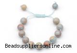 CGB8580 12mm round serpentine jasper adjustable macrame bracelets