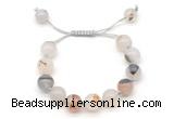 CGB8601 12mm round montana agate adjustable macrame bracelets