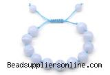 CGB8604 12mm round blue lace agate adjustable macrame bracelets