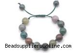 CGB8608 12mm round Indian agate adjustable macrame bracelets