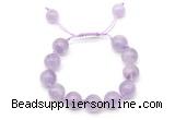 CGB8618 12mm round lavender amethyst adjustable macrame bracelets