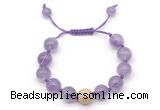 CGB8619 12mm round light amethyst adjustable macrame bracelets