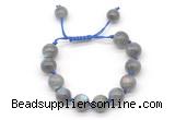 CGB8628 12mm round labradorite adjustable macrame bracelets