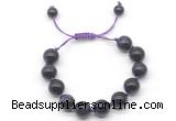 CGB8636 12mm round purple tiger eye adjustable macrame bracelets