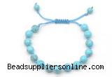 CGB8652 8mm,10mm round blue howlite adjustable macrame bracelets