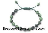 CGB8658 8mm,10mm round ruby zoisite adjustable macrame bracelets