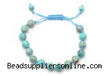 CGB8671 8mm,10mm round blue sea sediment jasper adjustable macrame bracelets