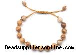 CGB8675 8mm,10mm round picture jasper adjustable macrame bracelets