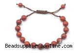 CGB8678 8mm,10mm round red jasper adjustable macrame bracelets