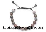 CGB8681 8mm,10mm round wooden jasper adjustable macrame bracelets