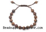 CGB8683 8mm,10mm round elephant skin jasper adjustable macrame bracelets