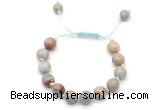 CGB8689 8mm,10mm round serpentine jasper adjustable macrame bracelets