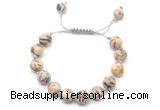 CGB8695 8mm,10mm round feldspar adjustable macrame bracelets