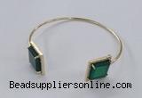 CGB870 15*15mm square agate gemstone bangles wholesale