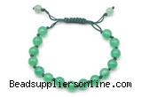 CGB8701 8mm,10mm round green agate adjustable macrame bracelets