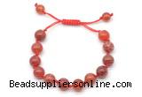 CGB8722 8mm,10mm round fire agate adjustable macrame bracelets