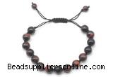 CGB8728 8mm,10mm round red tiger eye adjustable macrame bracelets