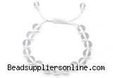 CGB8740 8mm,10mm round white crystal adjustable macrame bracelets